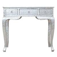 White Metal Embossed Console Table (NB-WMCNTL-104)