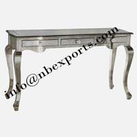 White Metal Embossed Console Table (NB-WMCNTL-105)