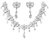 Cubic Zirconia Silver Necklaces - MPS-4479