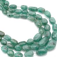 Emerald Plain Nugget Beads