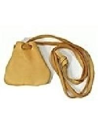 Small Gold Buckskin Medicine Bag (No Fringe)