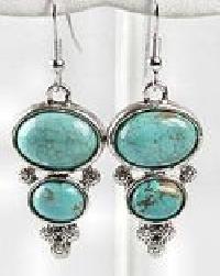 Turquoise 2 Stone Earrings