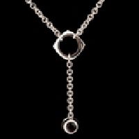 Bezel Set Gemstone Drop Necklace