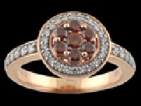 Cognac Diamond Flower Cluster Ring
