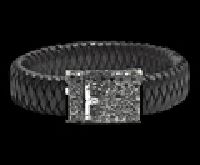Wide Braided Black Diamond Bracelet