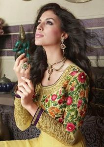 Dafodil Colour Ethnic Designer Party Wear Long Anarkali Salwar Kameez