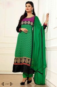 Irish Green Designer Churidar Kameez