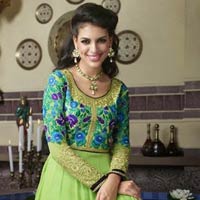 Lemon Colour Ethnic Party Wear Anarkali Salwar Kameez