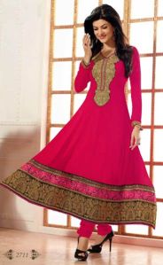 Magenta Designer Churidar Kameez