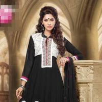 Attractive Embroidered Party Wear Churidar Kameez