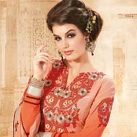 Warm Red Designer Heavy Embroidered Salwar Kameez