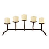 5 Pillar Iron Candle Holder In Antique