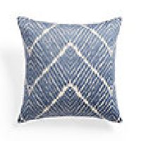 Embroidered Ikat Blue Pillow
