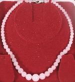 Pink Quartz (Rose) Round Beads Necklace