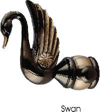 Brass Curtain Finial Swan