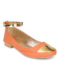 orange Flats women bellies shoes