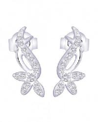 rodium plated silver earring