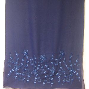 100% Micro Georgette Square scarves  with embroidery