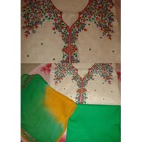 White Multi Colour Embroidered Suit