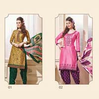 New Satin Cotton Bandhani Dress Material