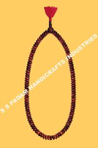 Red Sandal Wood Flat Bead Malla - ( Rosary )