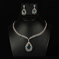 Firozi American Diamond Necklace Set