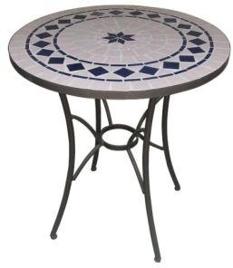Wrought Iron Table, Ceramic Mosaic Round Table - ( Triqui16)