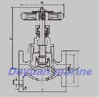 Marine Angle Globe Valve, Brand Name : deyuan