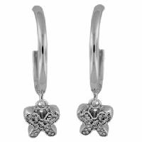 Silver Diamond Earrings - (eh1139)