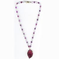 Gold Tourmoline Gemstone Necklace Ggn-07