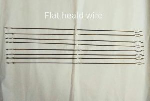 Flat wire heald for weaving loom
