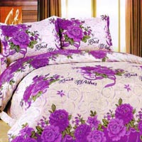 Home Candy 100% Cotton Superb Perple Floral Double Bed Sheet
