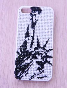 Mobile Case For Iphone 5 Statue Of Liberty Diamond Pattern Case