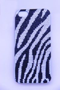Zebra Stripe Diamond Pattern Cell Cover For Iphone 5