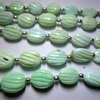 Green Opal Carved Heart Shape Bead