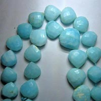 Peru Opal Faceted Heart Shape Beads