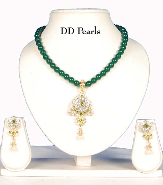 Green Onyx Necklace, Onyx Jewelry Set