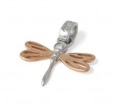 Dragonfly Charm Rose Gold Wings