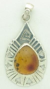 Amber Heart Gold Pendant