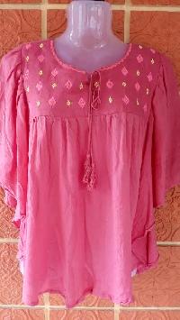 Ladies Pink Cotton Tops