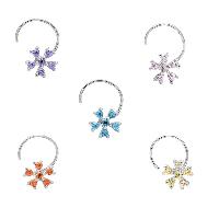 Beautiful Multi CZ Gemstone 925 Solid Silver Pack Of 5 Nose Pin