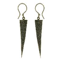 925 Sterling Silver Black Spinel Gemstone Dangle Earrings