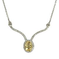 Citrine Gemstone 925 Sterling Silver Party Necklace
