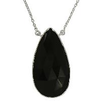 Huge Black Onyx 925 Sterling Silver Necklace