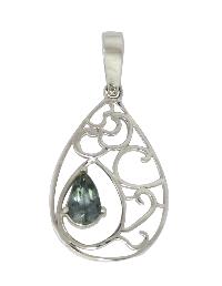 New Stylish Blue Topaz Gemstone 925 Sterling Siver Pendant