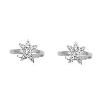 Star Look Cubic Zirconia Gemstone 925 Silver Toe Ring