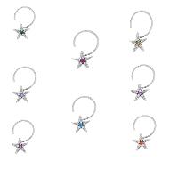 Star Looking Multi CZ Gemstone 925 Sterling Silver Pack Of 8 Nose Pin