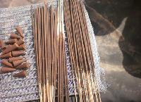 hand made incense sticks in fruit