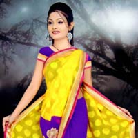 Purple and Yellow Georgette Sarees
