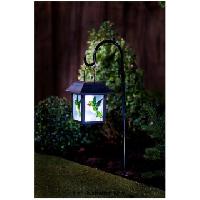 Stained Glass Hanging Lantern with Solar Light - Hummingbird